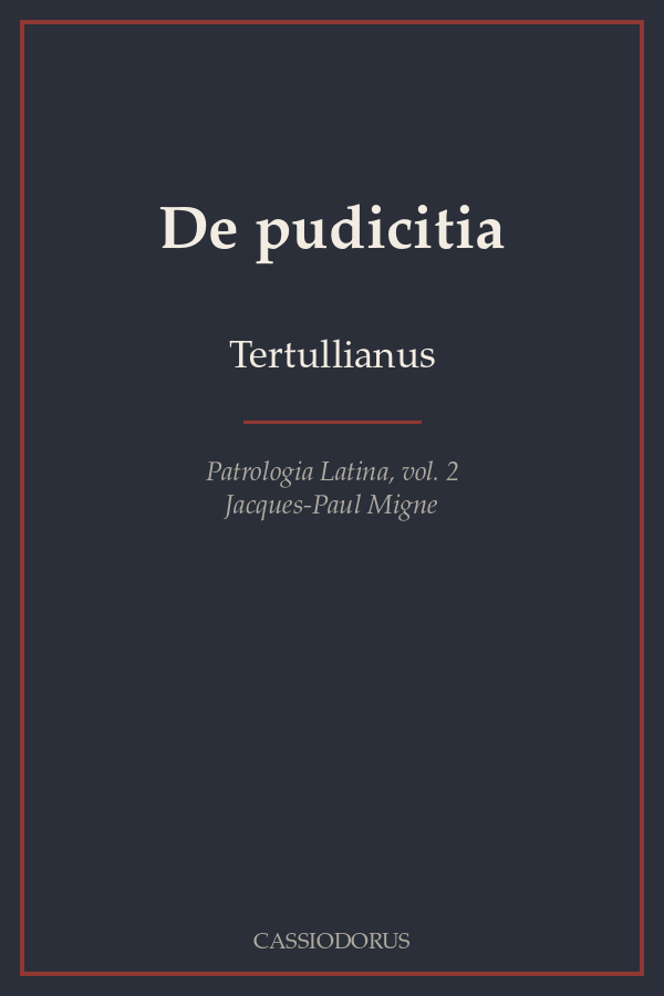De pudicitia cover