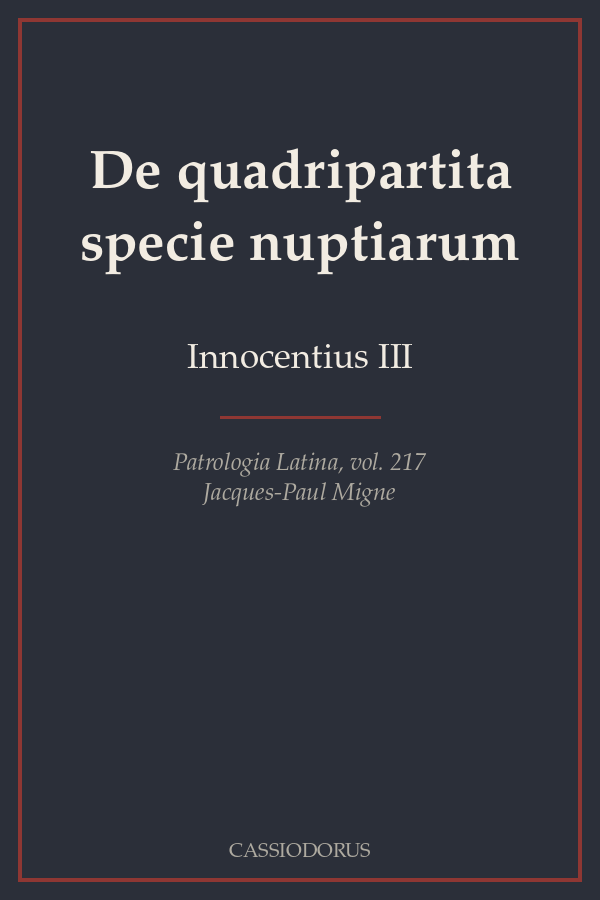 De quadripartita specie nuptiarum cover