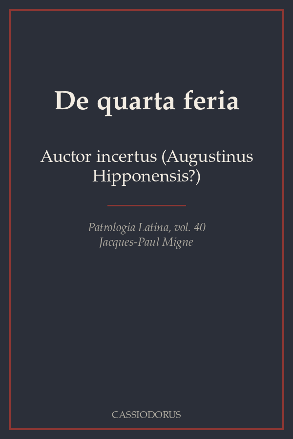 De quarta feria cover