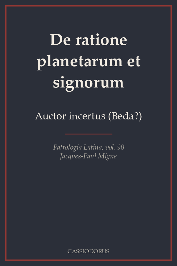 De ratione planetarum et signorum cover