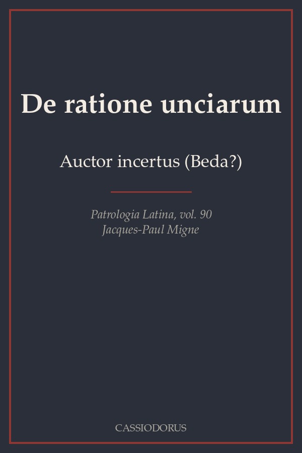 De ratione unciarum cover