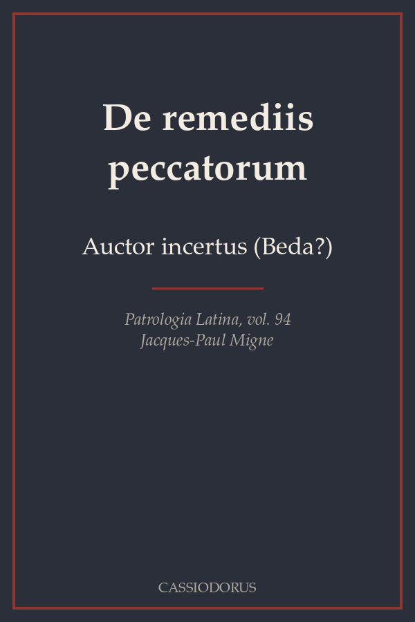 De remediis peccatorum cover