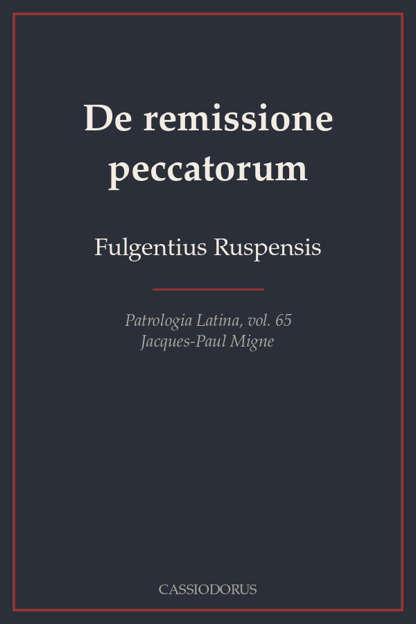 De remissione peccatorum cover