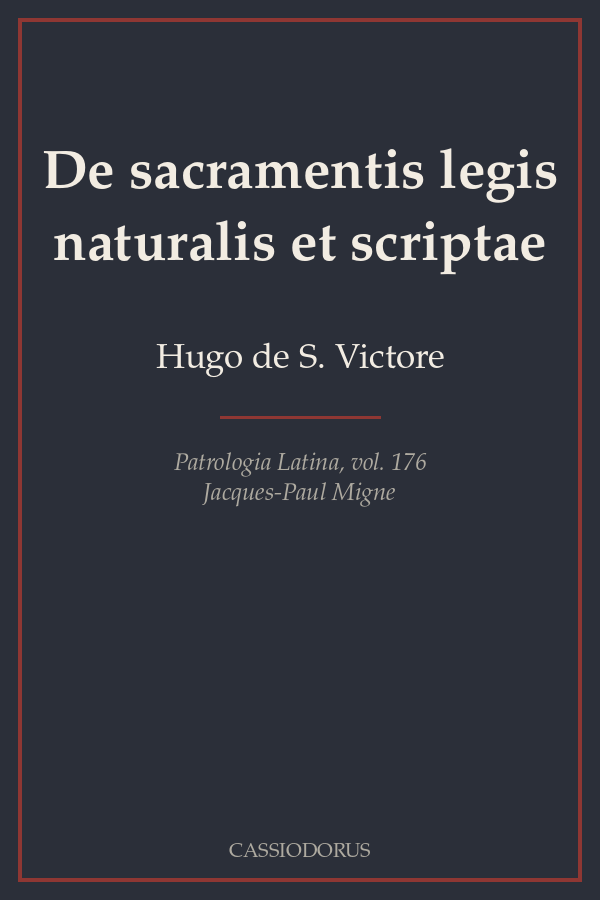 De sacramentis legis naturalis et scriptae cover