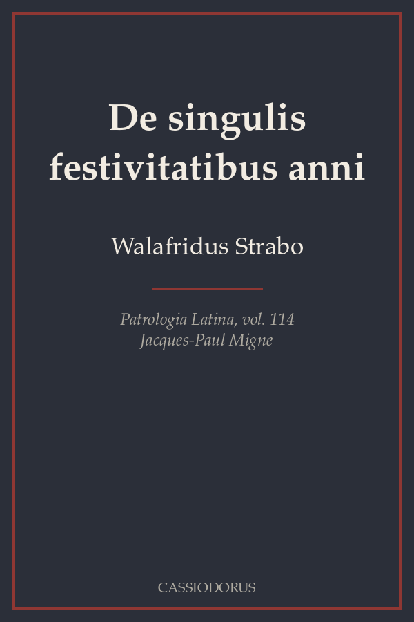 De singulis festivitatibus anni cover