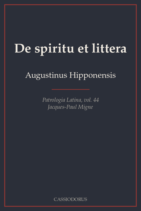 De spiritu et littera cover