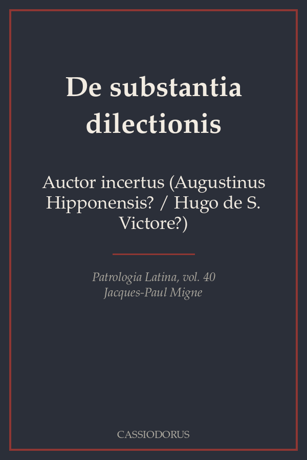 De substantia dilectionis cover