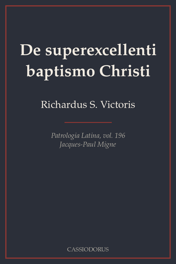 De superexcellenti baptismo Christi cover