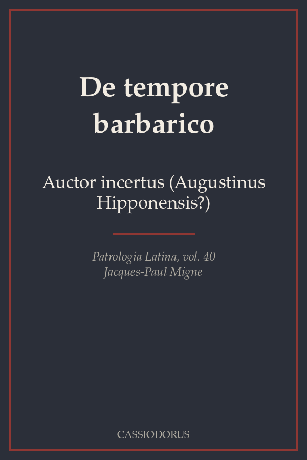 De tempore barbarico cover