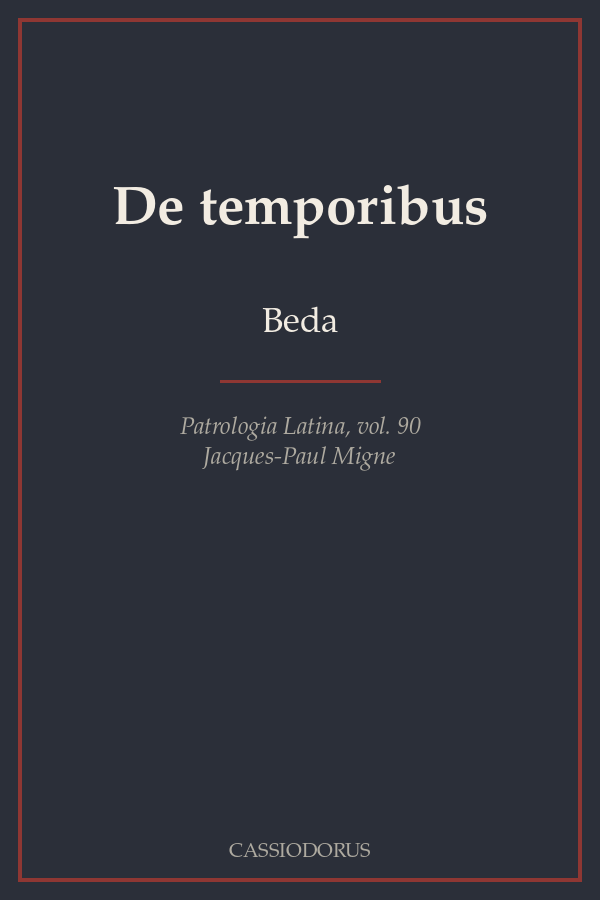 De temporibus cover