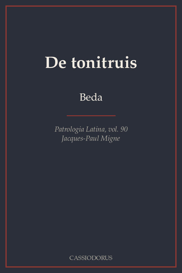 De tonitruis cover