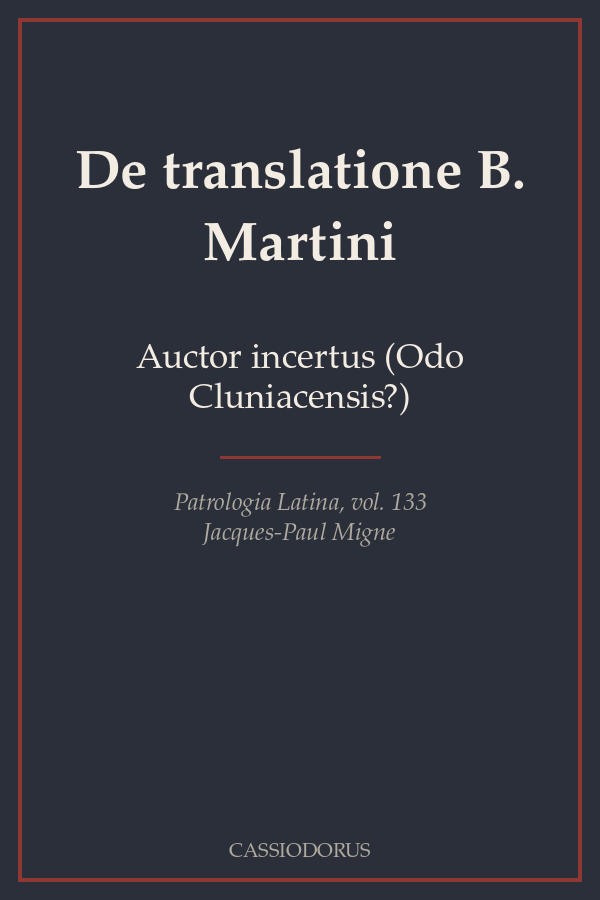 De translatione B. Martini cover