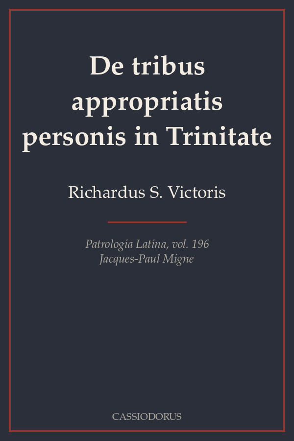 De tribus appropriatis personis in Trinitate cover