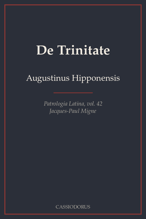 De Trinitate cover