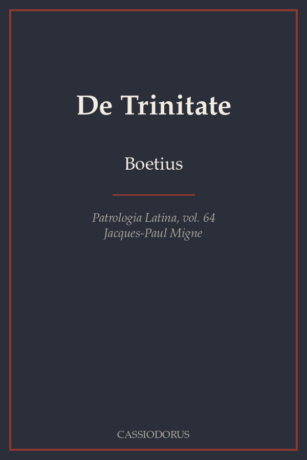 De Trinitate cover