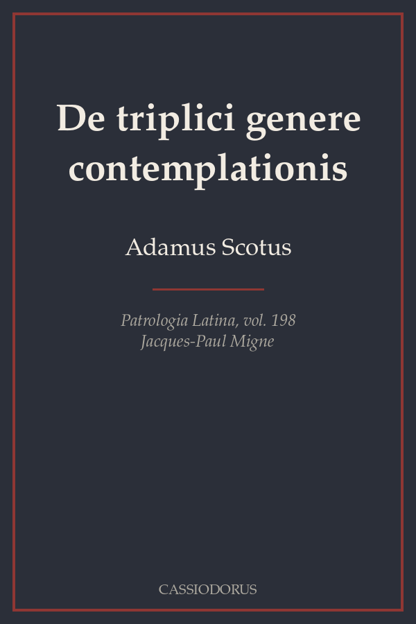 De triplici genere contemplationis cover