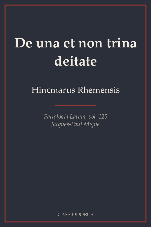 De una et non trina deitate cover