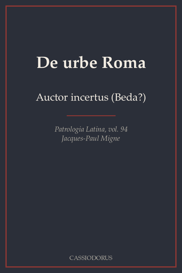 De urbe Roma cover