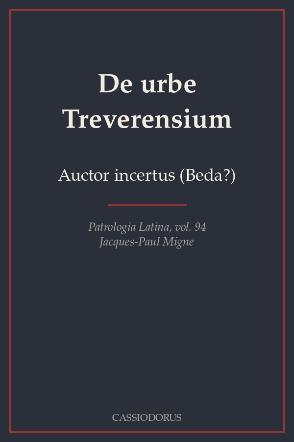 De urbe Treverensium cover