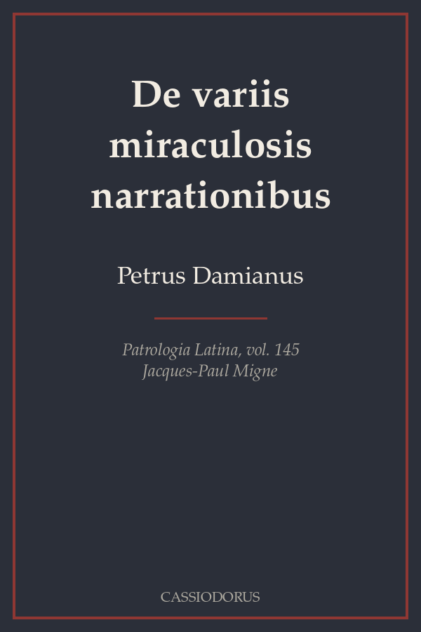 De variis miraculosis narrationibus cover