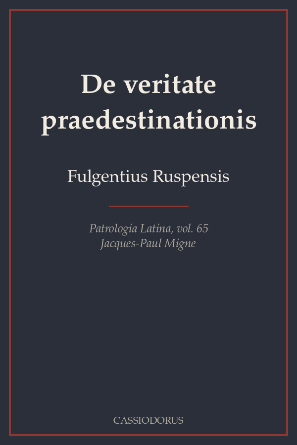 De veritate praedestinationis cover