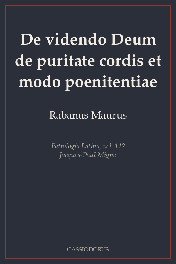 De videndo Deum de puritate cordis et modo poenitentiae cover