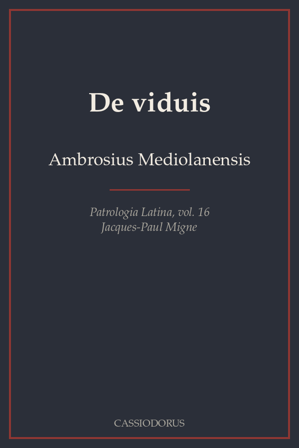 De viduis cover