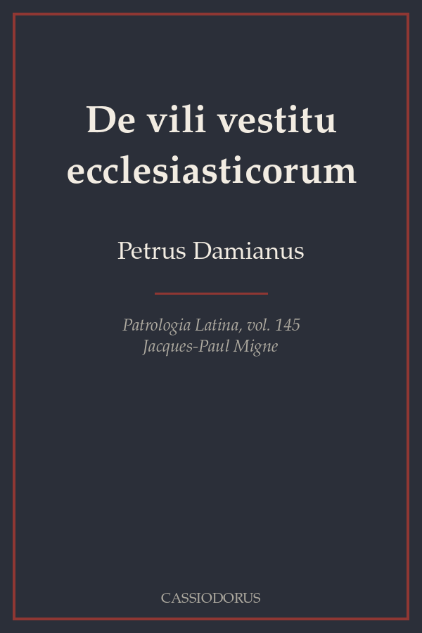 De vili vestitu ecclesiasticorum cover