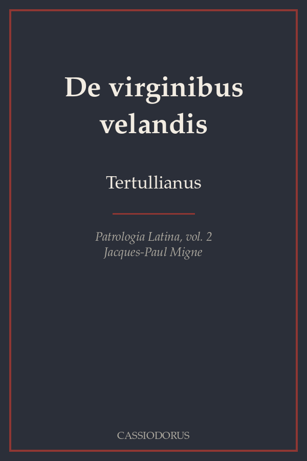 De virginibus velandis cover