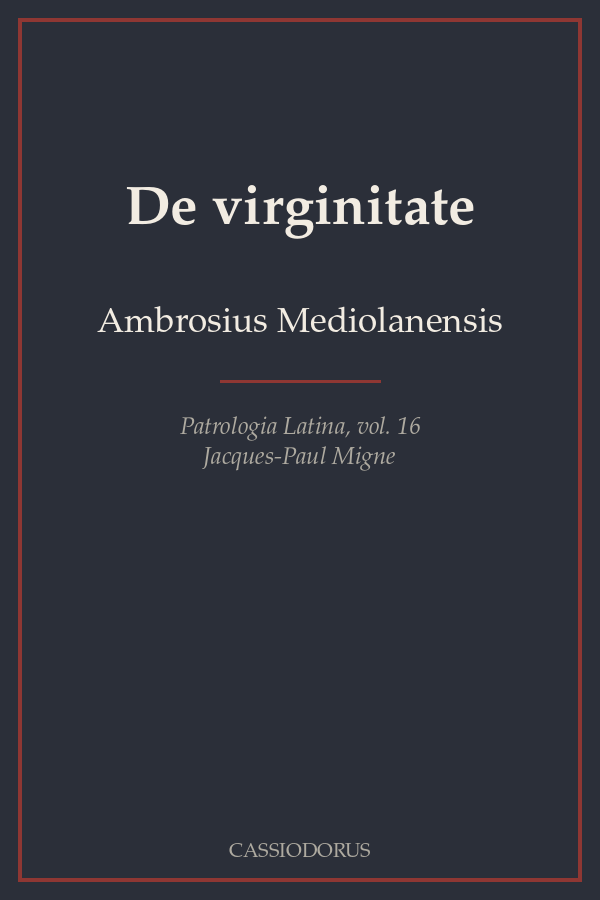 De virginitate cover