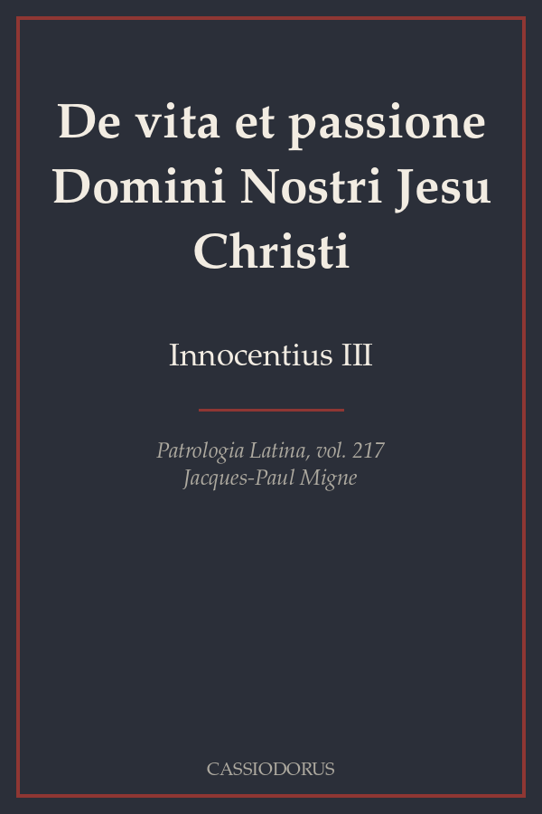 De vita et passione Domini Nostri Jesu Christi cover