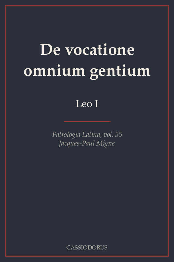 De vocatione omnium gentium cover