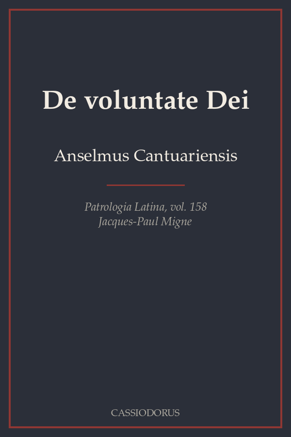 De voluntate Dei cover