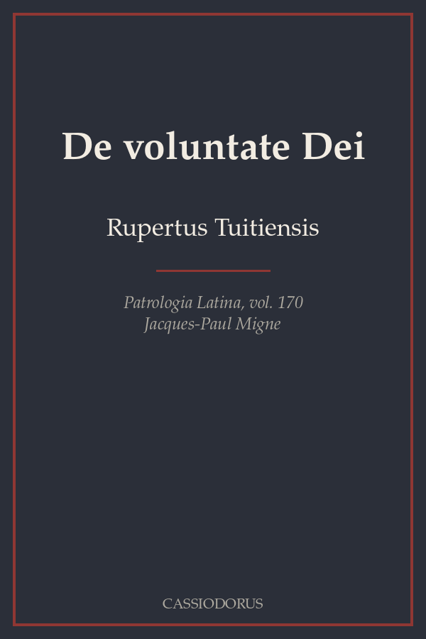 De voluntate Dei cover