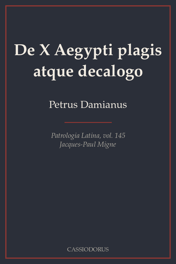 De X Aegypti plagis atque decalogo cover
