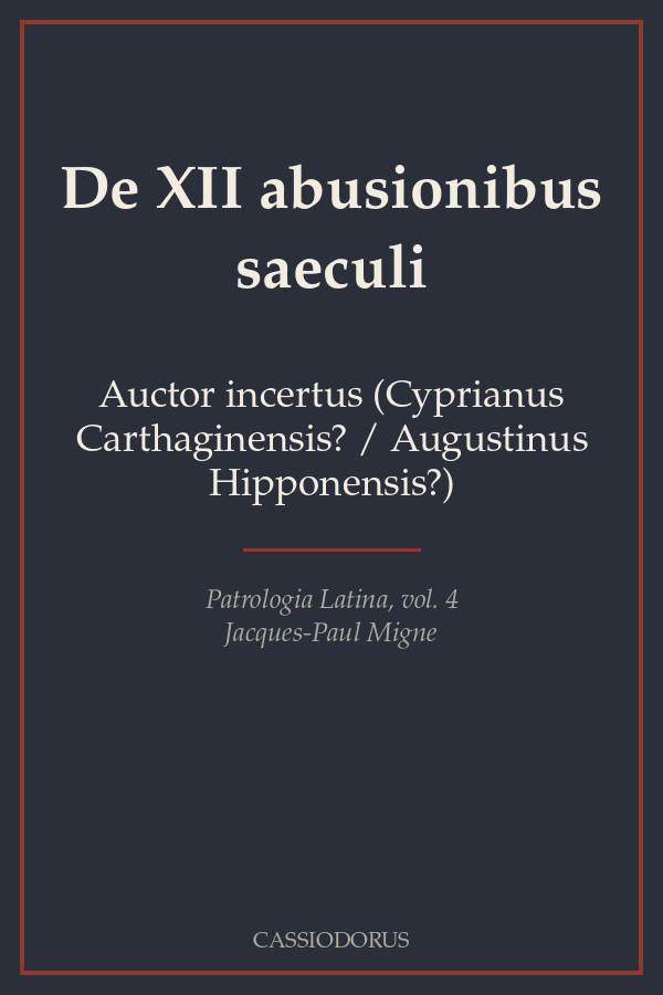 De XII abusionibus saeculi cover