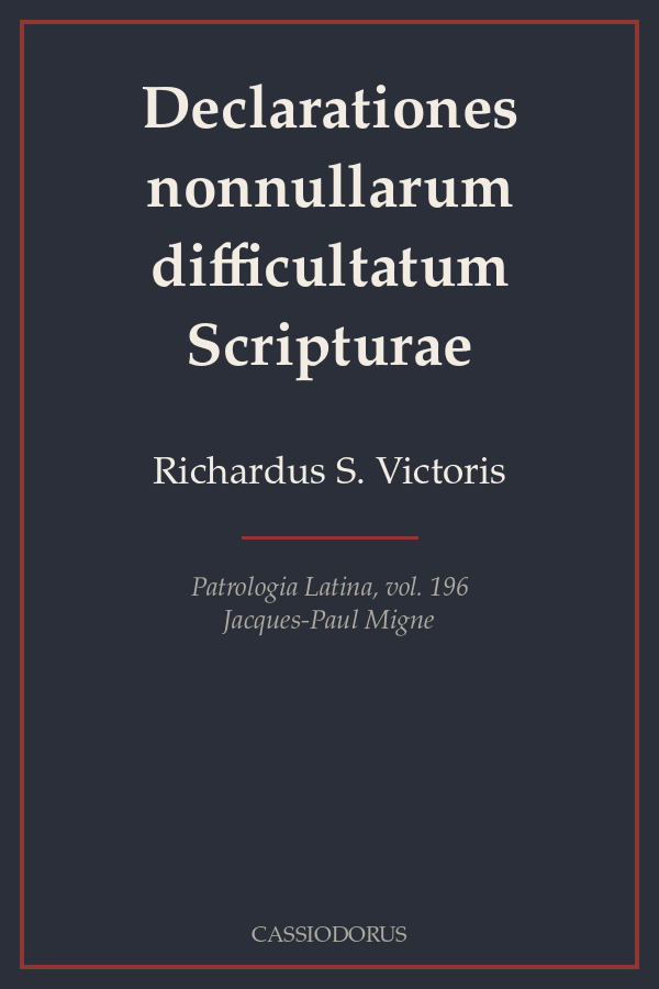 Declarationes nonnullarum difficultatum Scripturae cover