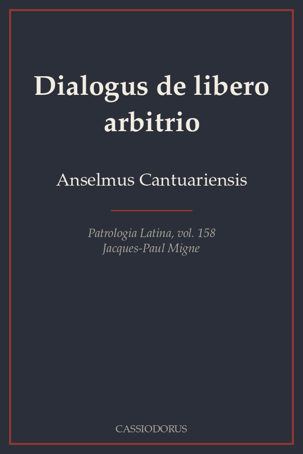 Dialogus de libero arbitrio cover