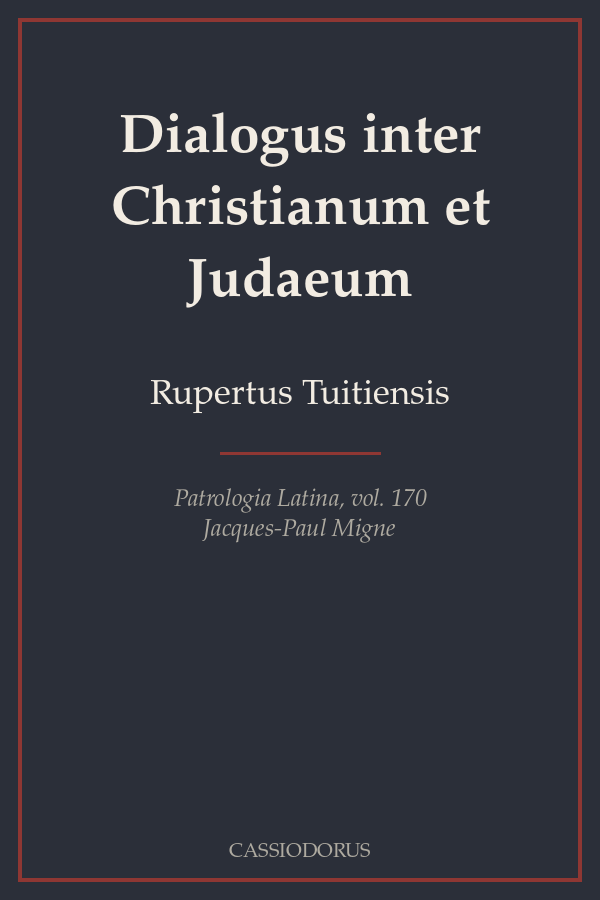 Dialogus inter Christianum et Judaeum cover