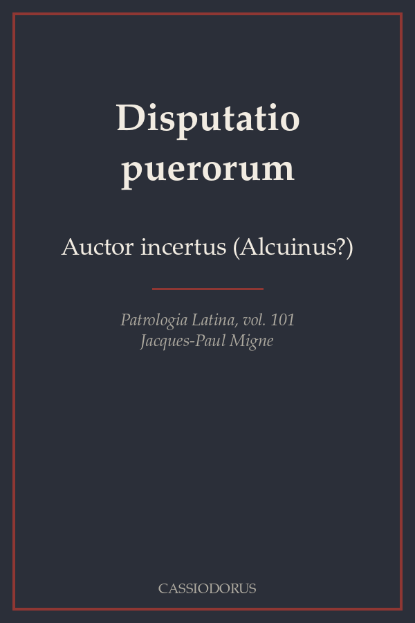 Disputatio puerorum cover