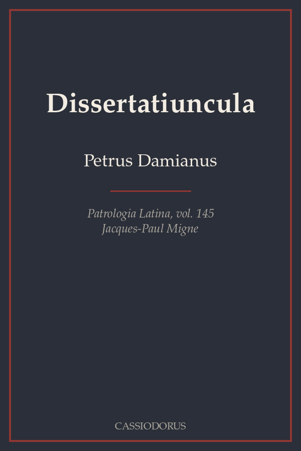 Dissertatiuncula cover