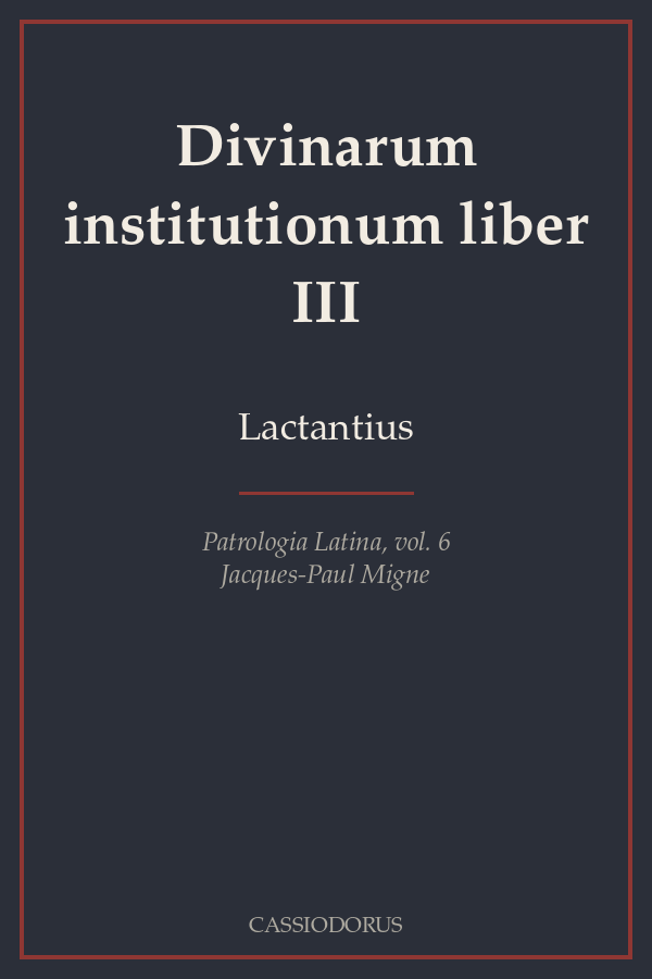 Divinarum institutionum liber III cover