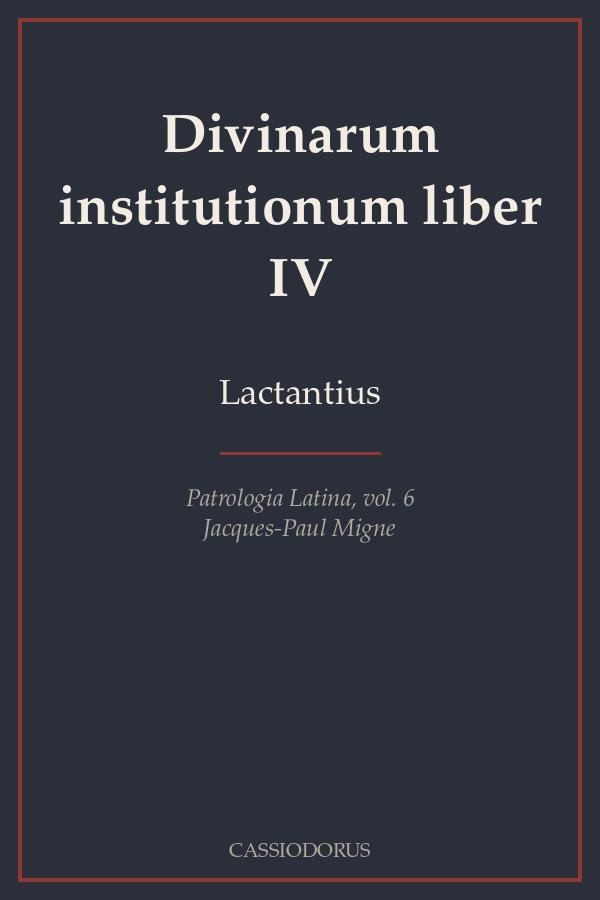 Divinarum institutionum liber IV cover