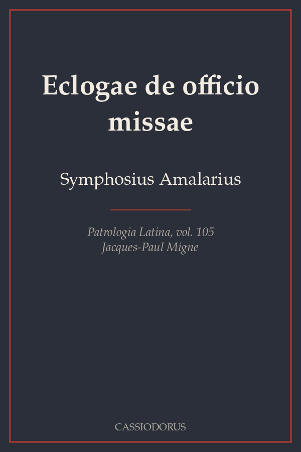 Eclogae de officio missae cover