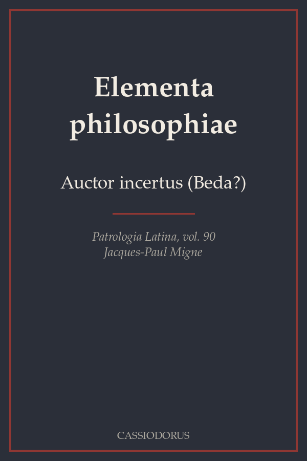 Elementa philosophiae cover