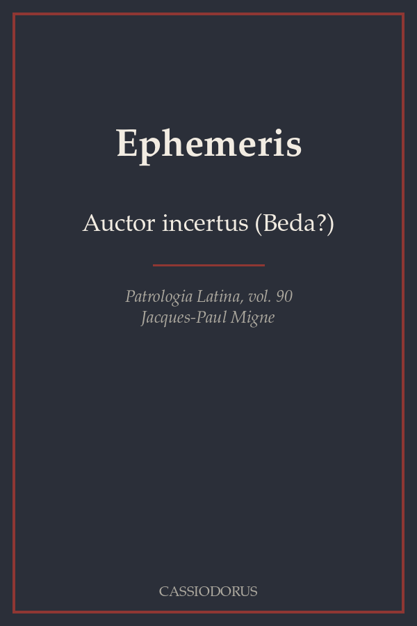 Ephemeris cover