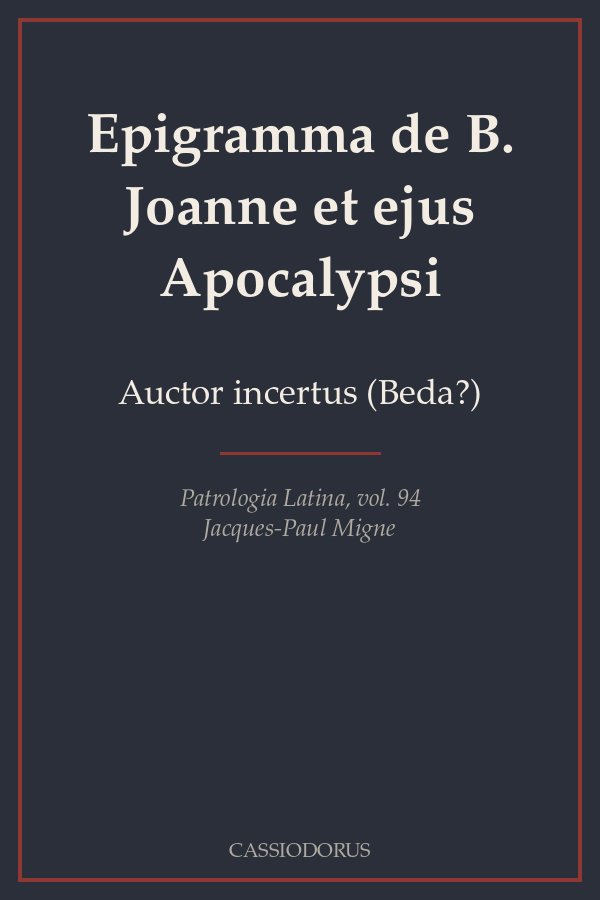 Epigramma de B. Joanne et ejus Apocalypsi cover