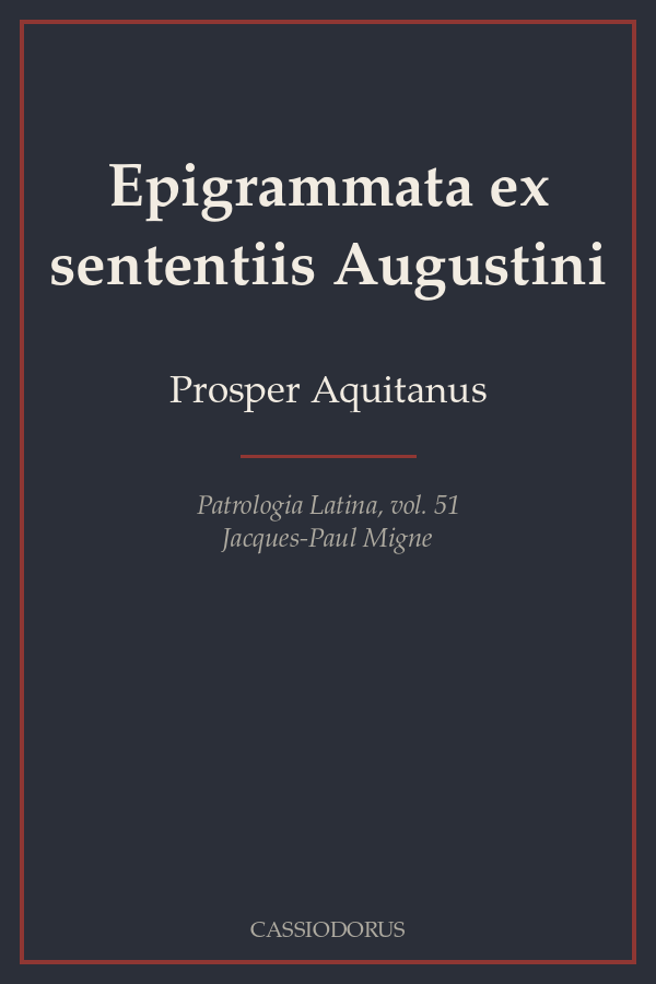 Epigrammata ex sententiis Augustini cover