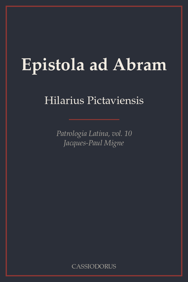 Epistola ad Abram cover