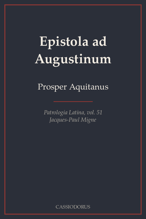 Epistola ad Augustinum cover